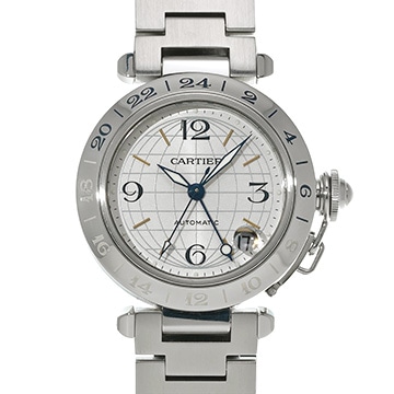 カルティエ パシャC メリディアン GMT W31029M7 シルバー ユニセックス 時計 【中古】【wristwatch】