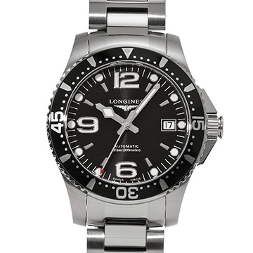 ロンジン ハイドロコンクエスト L3.741.4.56.6 ブラック メンズ 時計 【中古】【wristwatch】