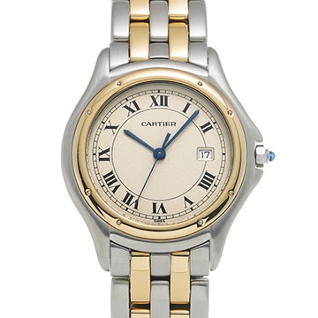 カルティエ パンテール クーガー LM W35006B6 アイボリー レディース 時計 【中古】【wristwatch】