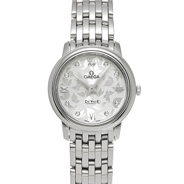 オメガ デ・ヴィル プレステージ クォーツ バタフライ 424.10.27.60.52.001 シルバー/ダイヤモンド レディース 時計 【中古】【wristwatch】