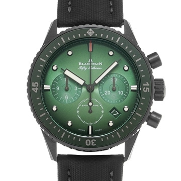 ブランパン フィフティ ファゾムス バチスカーフ クロノグラフ フライバック 5200 0153 B52A グリーン・グラデーション メンズ 時計 【中古】【wristwatch】