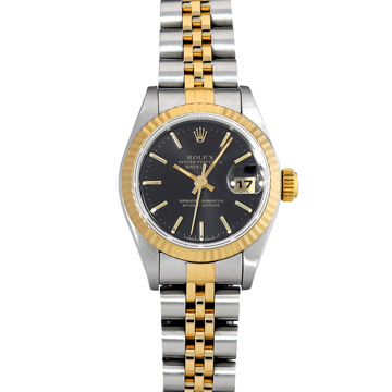 ロレックス デイトジャスト 69173 ブラック レディース 時計 【中古】【wristwatch】