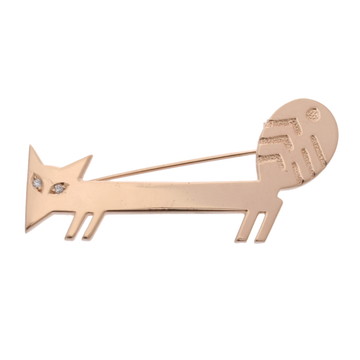 タサキ キツネモチーフ ブローチ ゴールド K14イエローゴールド YG レディース ジュエリー 【中古】【jewelry】