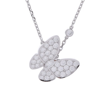 ヴァン クリーフ&アーペル ドゥパピヨン ネックレス パヴェ シルバー VCARO3M400 K18ホワイトゴールド WG レディース ジュエリー 【中古】【jewelry】