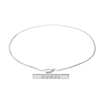 グッチ ラリアット ブレスレット シルバー K18ホワイトゴールド WG レディース ジュエリー 【中古】【jewelry】