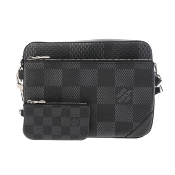 ルイ ヴィトン ダミエグラフィット3D トリオ メッセンジャー ブラック N50017 ダミエキャンバス メンズ バッグ 【中古】【bag】