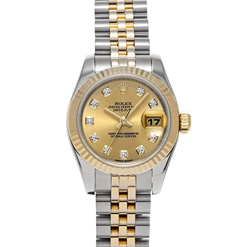 ロレックス デイトジャスト 179173G シャンパン/ダイヤモンド レディース 時計 【中古】【wristwatch】