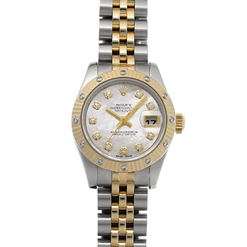 ロレックス レディ デイトジャスト 26 179313NG ホワイトシェル/ダイヤモンド レディース 時計 【中古】【wristwatch】