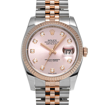 ロレックス デイトジャスト 36 116231G ピンク/ダイヤモンド メンズ 時計 【中古】【wristwatch】