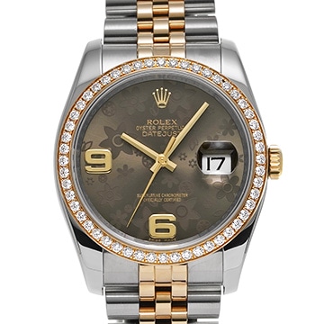 ロレックス デイトジャスト 36 116243 ブラウンフラワー メンズ 時計 【中古】【wristwatch】