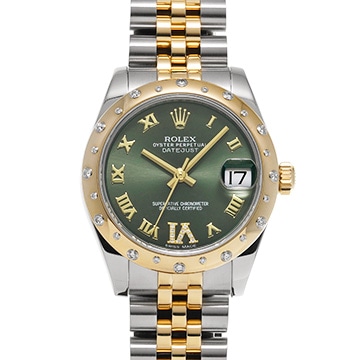ロレックス デイトジャスト 31 178343 グリーン/ダイヤモンド ユニセックス 時計 【中古】【wristwatch】