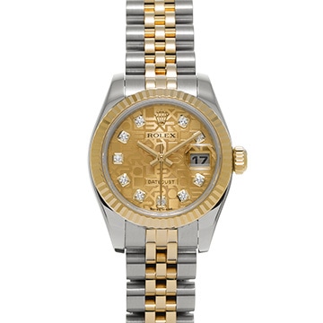 ロレックス デイトジャスト 179173G シャンパンコンピュータ/ダイヤモンド レディース 時計 【中古】【wristwatch】
