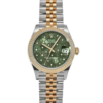 ロレックス デイトジャスト 278273 オリーブグリーン フローラルモチーフ/ダイヤモンド ユニセックス 時計 【中古】【wristwatch】
