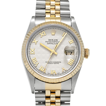 ロレックス デイトジャスト 16233 アイボリーピラミッド メンズ 時計 【中古】【wristwatch】