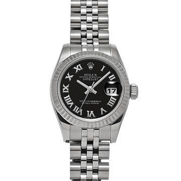 ロレックス デイトジャスト 179174 ブラック レディース 時計 【中古】【wristwatch】