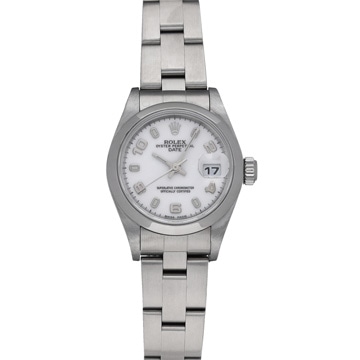 ロレックス オイスターパーペチュアル デイト 79160 ホワイト レディース 時計 【中古】【wristwatch】