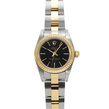 ロレックス オイスターパーペチュアル 76193 ブラック レディース 時計 【中古】【wristwatch】