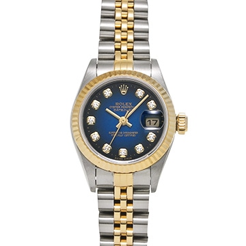 ロレックス デイトジャスト 79173G ブルー・グラデーション/ダイヤモンド レディース 時計 【中古】【wristwatch】