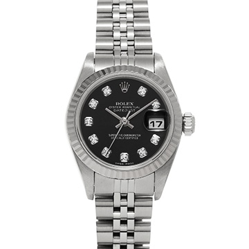 ロレックス デイトジャスト 79174G ブラック/ダイヤモンド レディース 時計 【中古】【wristwatch】