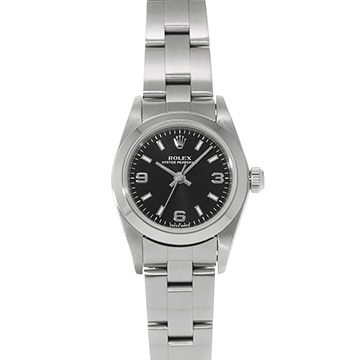 ロレックス オイスターパーペチュアル 76080 ブラック レディース 時計 【中古】【wristwatch】