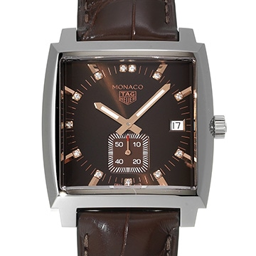 タグ ホイヤー モナコ クォーツ WAW131E.FC6420 ブラウン/ダイヤモンド レディース 時計 【中古】【wristwatch】