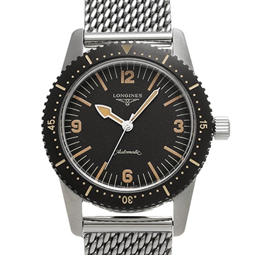 ロンジン ヘリテージ スキンダイバー L2.822.4.56.6 ブラック メンズ 時計 【中古】【wristwatch】