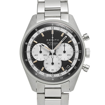 ゼニス クロノマスター オリジナル 03.3200.3600/21.M3200 ブラック/シルバー メンズ 時計 【中古】【wristwatch】