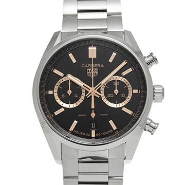 タグ ホイヤー カレラ キャリバーホイヤー02 クロノグラフ ジャパンリミテッドエディション CBN2019.BA0642 ブラック メンズ 時計 【中古】【wristwatch】