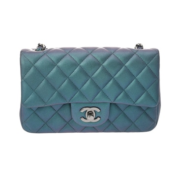 シャネル ミニフラップバッグ 20  メタリックブルー A69900 ラムスキン レディース バッグ 【中古】【bag】