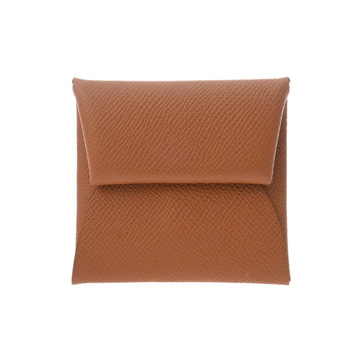 エルメス バスティア ゴールド/シルバー金具 ヴォーエプソン ユニセックス 財布 【中古】【purse】