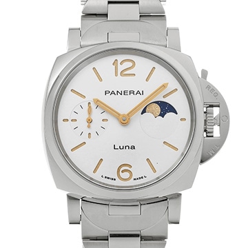 パネライ ルミノール ドゥエ ルナ PAM01301 ホワイト メンズ 時計 【中古】【wristwatch】
