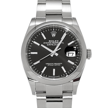 ロレックス デイトジャスト 36 126200 ブライトブラック メンズ 時計 【中古】【wristwatch】