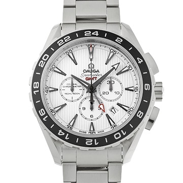 オメガ シーマスター アクアテラ コーアクシャル GMT クロノグラフ 231.10.44.52.04.001 ホワイト メンズ 時計 【中古】【wristwatch】