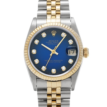 ロレックス デイトジャスト 31 68273G ブルー・グラデーション/ダイヤモンド ユニセックス 時計 【中古】【wristwatch】