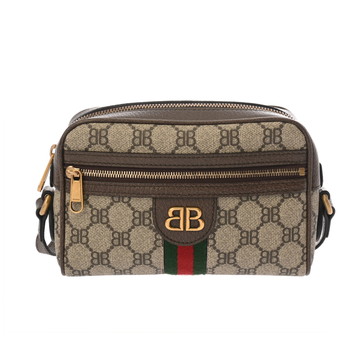 バレンシアガ バレンシアガ × グッチ ショルダーバッグ ザ ハッカープロジェクト ベージュ/エボニー/ブラウン 680128.0001.R.535269 キャンバス/レザー レディース バッグ 【中古】【bag】