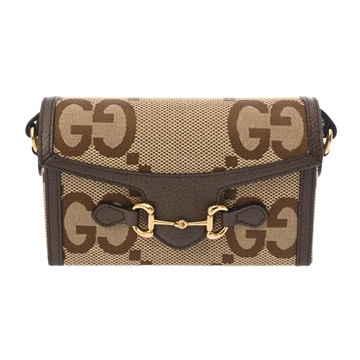 グッチ ミニバッグ ホースビット1955 ベージュ/キャメル/ブラウン 699296 キャンバス/レザー レディース バッグ 【中古】【bag】