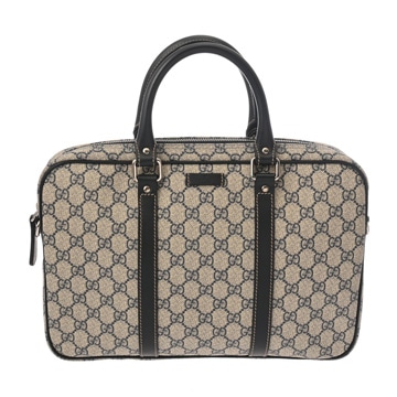 グッチ GGスプリーム ブリーフケース ベージュ/ネイビー 322287 200047 GGスプリームキャンバス/レザー ユニセックス バッグ 【中古】【bag】