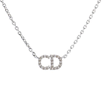 ディオール Petit CDネックレス シルバー メタル/クリスタル レディース ジュエリー 【中古】【jewelry】