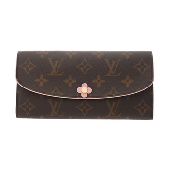 ルイ ヴィトン モノグラム ポルトフォイユ・エミリー / 二つ折り長財布 ブラウン/ローズバレリーヌ M64202 モノグラムキャンバス レディース 財布 【中古】【purse】