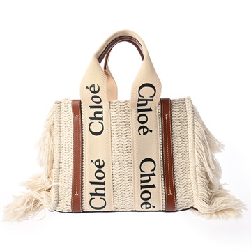 クロエ WOODY トートバッグ スモール セビアブラウン CHC22SS397G4327S コットンニット/カーフ レディース バッグ 【中古】【bag】