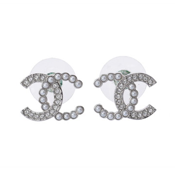 シャネル ココマーク  シルバー/ホワイト ABD478 メタル/ストラス/レジンパール レディース ジュエリー 【中古】【jewelry】