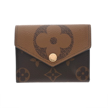 ルイ ヴィトン モノグラムリバース ポルトフォイユゾエ ブラウン M80725 モノグラムキャンバス レディース 財布 【中古】【purse】