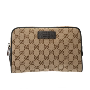 グッチ ウエストバッグ アウトレット品 ベージュ/エボニー/ダークブラウン 449174 GGキャンバス/レザー レディース バッグ 【中古】【bag】