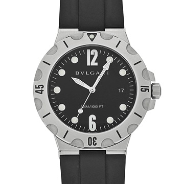 ブルガリ ディアゴノ プロフェッショナル スクーバ DP41SSD ブラック メンズ 時計 【中古】【wristwatch】
