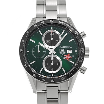 タグ ホイヤー カレラ タキメーター クロノグラフ トスカーナ ヒルロード キャリバー16 CV201Q.BA0794 グリーン メンズ 時計 【中古】【wristwatch】