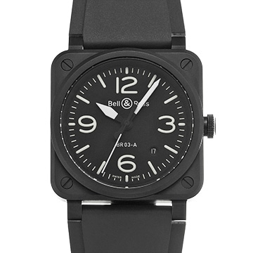ベル＆ロス BR 03 ブラックマット BR03A-BL-CE/SRB ブラック メンズ 時計 【中古】【wristwatch】