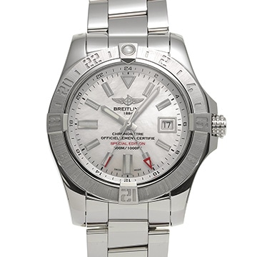ブライトリング アベンジャー II GMT マザーオブパール A3239011/A809 ホワイトシェル メンズ 時計 【中古】【wristwatch】