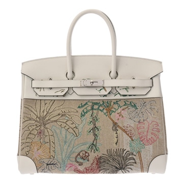 エルメス バーキン 35 トロピカル フィセル/ホワイト ヴォースイフト/トワルキャンプ ユニセックス バッグ 【中古】【bag】