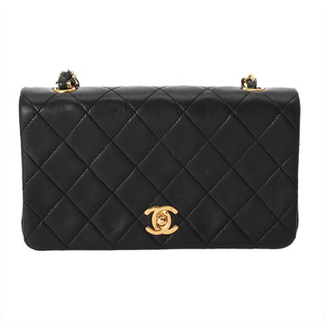 シャネル マトラッセ ターンロックチェーンショルダー ブラック ラムスキン レディース バッグ 【中古】【bag】