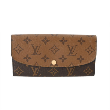 ルイ ヴィトン モノグラムリバース ポルトフォイユ・エミリー ブラウン M82157 モノグラムキャンバス レディース 財布 【中古】【purse】